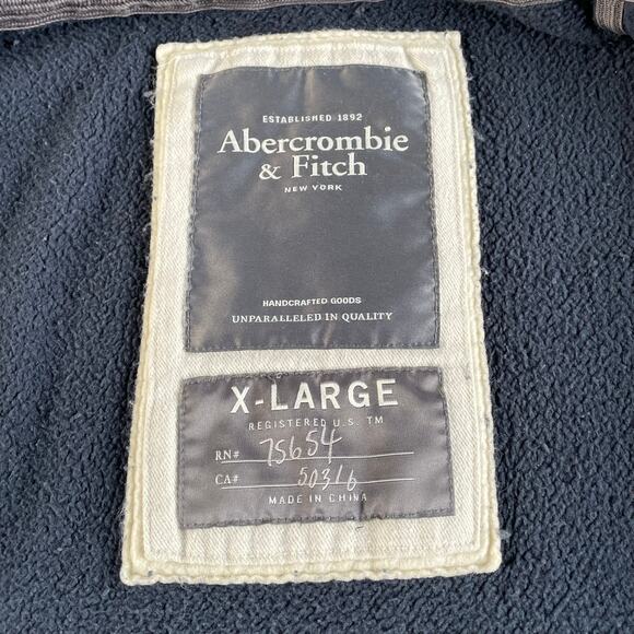 🔥Vintage Y2K Abercrombie & Fitch Spell out Faded Distressed Zip Up Mens Hoodie - Picture 11 of 16